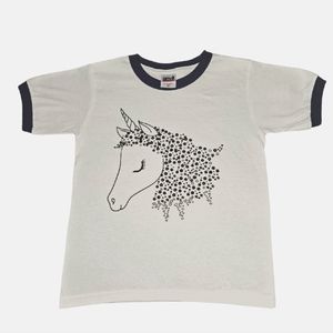 Unicorn With Flowers Stars & Hearts Tee Size Youth Small